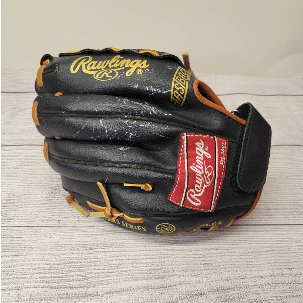 Rawlings PL100 Youth Baseball Softball Black Tan Glove 10 Inch